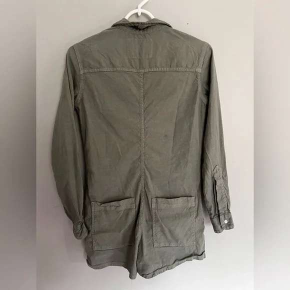 Frank & Eileen Romper Ireland Long Sleeve Playsuit Flax Buttoned Sage Size XXS - Picture 6 of 6